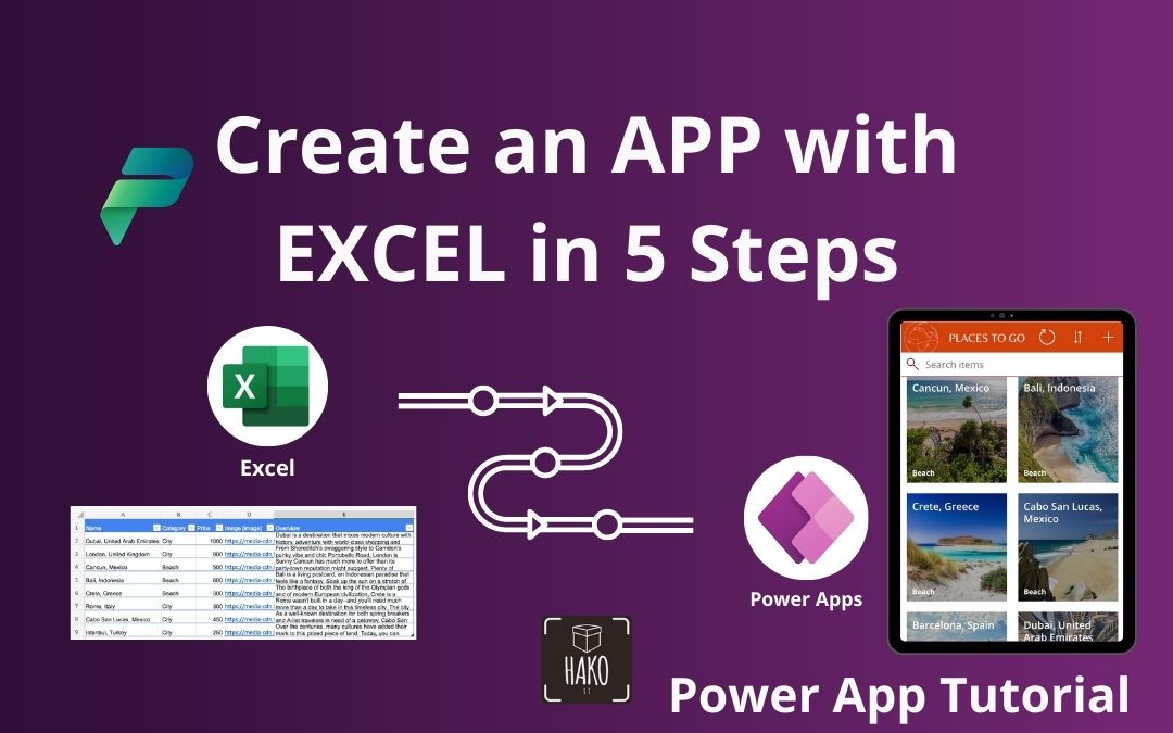 Create an APP with EXCEL in 5 Steps | PowerApps Tutorial 2023