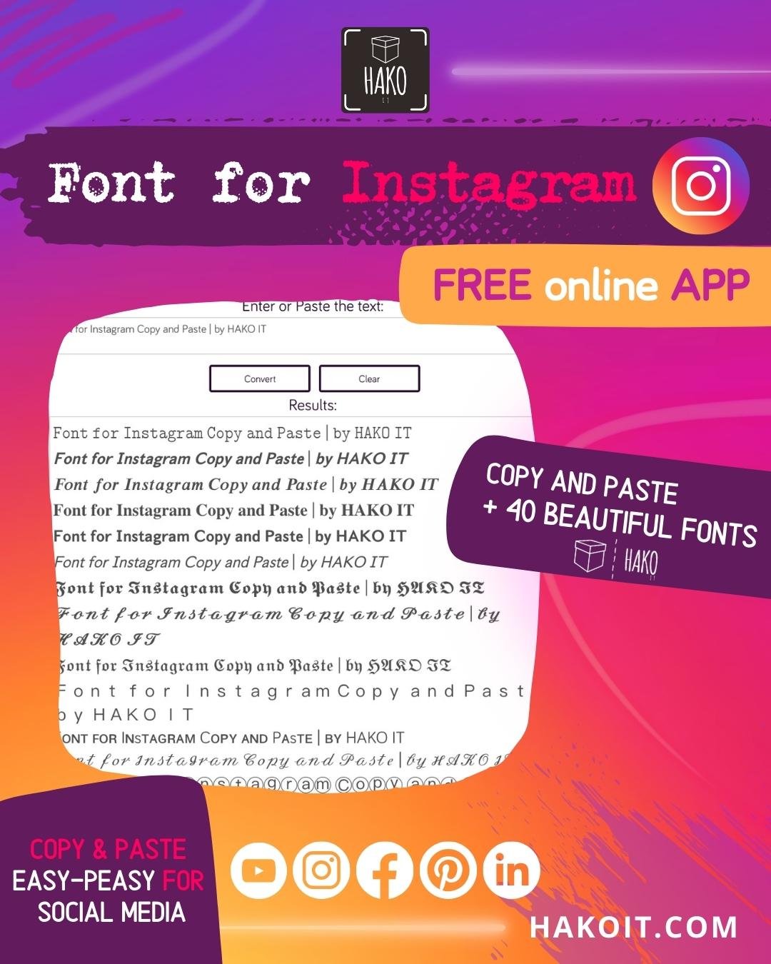 Special Fonts For Instagram Copy And Paste Social Media Hako IT