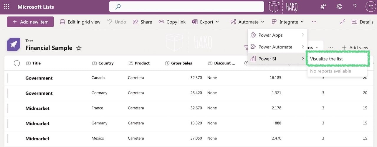 create a power bi report in one minute