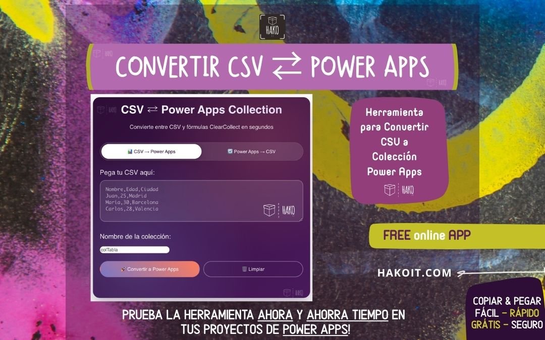 Convertir CSV a Power Apps convertir csv a power apps