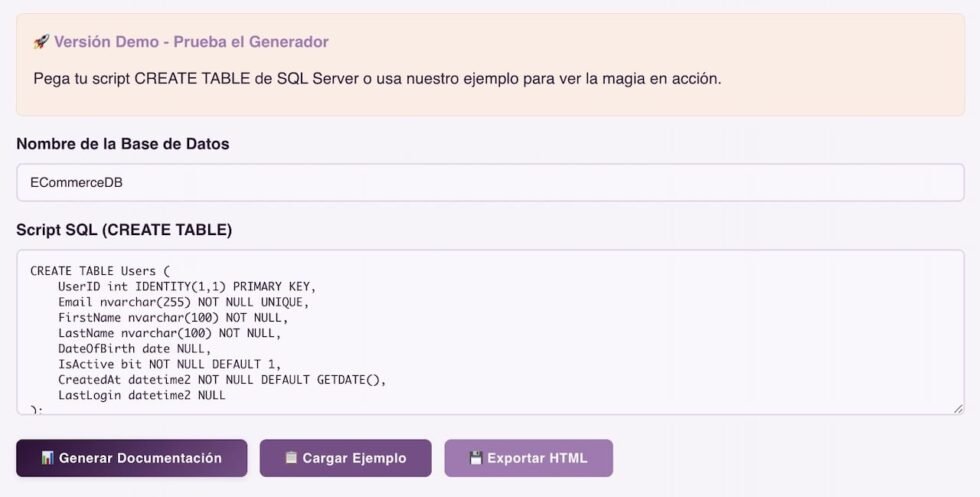 SQL Server Documentación Automática | SQL Server Doc Pro Generator ...