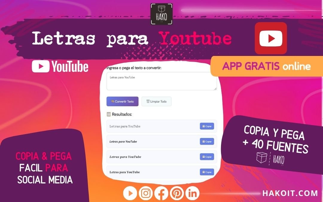 letras para youtube