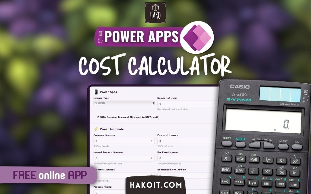 power apps cost calculator