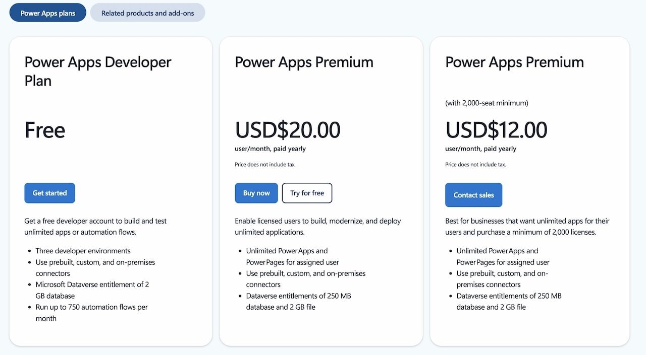 how much does powerapps cost